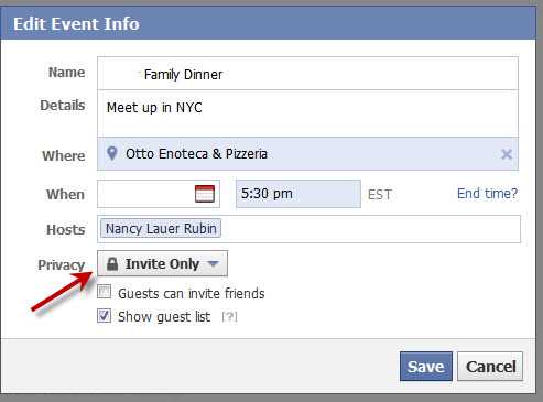 Hur man gör ett Facebook-evenemang privat
